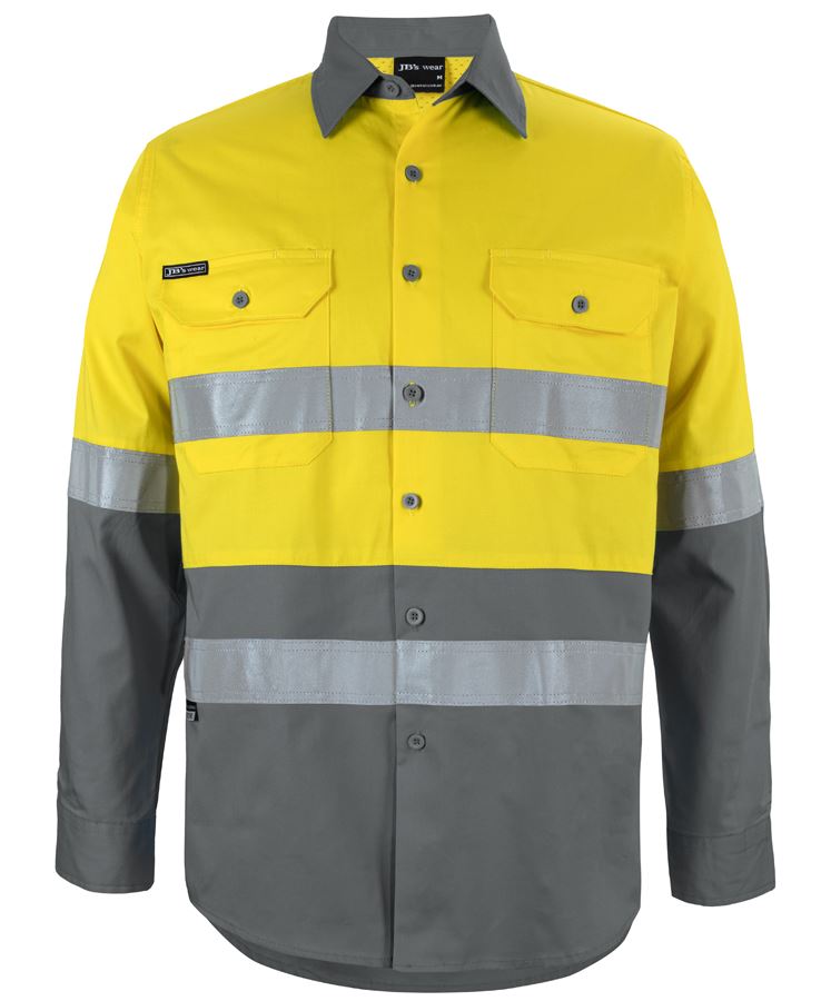 JB'S Hi-Vis Long Sleeve Work Shirt 6DNWL  Metro Workwear